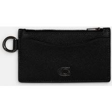 Coach Zip card case in crossgrain leather - black One