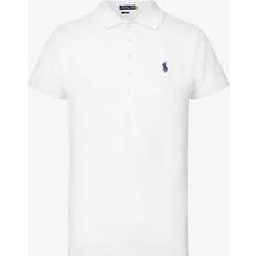 Polo Ralph Lauren Dam T-shirts & Linnen Polo Ralph Lauren Mens White Logo-embroidered Cotton-blend T-shirt