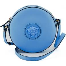 Versace Blåa Axelremsväskor Versace Blue Calf Leather Round Disco Shoulder Bag