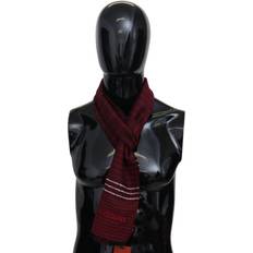 Missoni Dam Kläder Missoni Mens Red Wool Striped Unisex Neck Wrap Shawl Fringes Scarf Silk One
