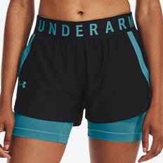 Under Armour Dam - Elastan/Lycra/Spandex Shorts Under Armour Women's Play Up 2-in-1 Short - Black/Glacier Blue