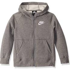 Nike Hoodies Nike Girl's NSW Full Zip Hoodie, Carbon Heather/White