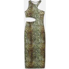 Stella McCartney Ocelot Spot Sequinned Midi Dress, Woman, Gold