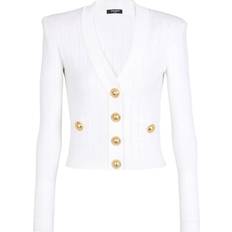 Balmain Buttoned cropped knitted cardigan