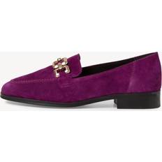 Tamaris Aspen Leather Loafers With Frontal Buckle Purple