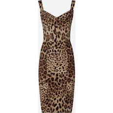 Dolce & Gabbana Klänningar Dolce & Gabbana Leopard-print cady corset-style midi dress