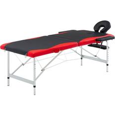 VidaXL Massageprodukter vidaXL Hopfällbar massagebänk 2 sektioner aluminium svart och röd