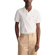 Gant Herr - Vita Kläder Gant Regular Fit Shield Piqué Polo Shirt - White
