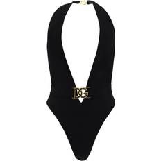 Dolce & Gabbana Baddräkter Dolce & Gabbana One-piece swimsuit with plunging neck and belt