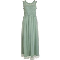 34 - Enfärgade - Långa klänningar Vila Blonde Maxi Dress - Green Milieu