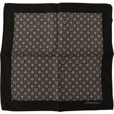 Dolce & Gabbana Halsdukar & Sjalar Dolce & Gabbana Black Patterned DG Logo Square Handkerchief Scarf