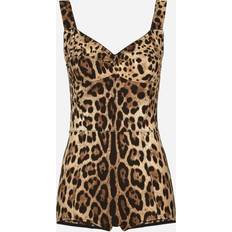 Dolce & Gabbana Shapewear & Underplagg Dolce & Gabbana Leopard-print charmeuse bodysuit