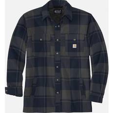 Carhartt Skjortor Carhartt Men's Mens Flannel Sherpa Lined Shirt Jacket Blue/Dark Shade/Navy