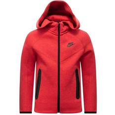 Nike Hoodies Barnkläder Nike Older Boy's Sportswear Tech Fleece Hoodie - Light University Red Heather/Black/Black