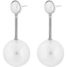 Edblad Globe Maxi Earrings - Silver/Mother of Pearl