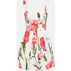 Dolce & Gabbana Short carnation-print poplin dress