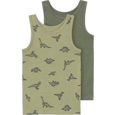 18-24M Linnen Barnkläder Name It Dino Tank Top 2-pack - Sage