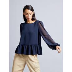 French Connection Dam Tröjor French Connection Georgett Crepe Peplum Blouse