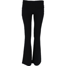 Dam - XXS Byxor Gina Tricot Soft Touch Folded Flare Trousers - Black