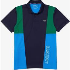Lacoste Polyester Pikétröjor Lacoste Men's Sport Graphic Polo Shirt - Navy Blue/Green/Blue/White/Flashy Yellow