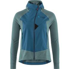 Polyamid Tröjor Klättermusen Women's Hugin Zip Hoodie, L, Frost Green/Monkshood Blue