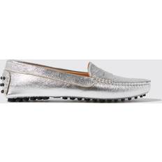 Scarosso Ashley Silver Woman Driving Shoes Silver Calf Leather