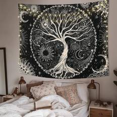 Betylifoy Tree of Life Tapestry Moon and Sun Väggdekor