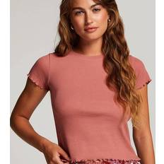 Hunkemöller Top Cotton Rib, Farve: Witherød Rose, Størrelse: XL, Dame