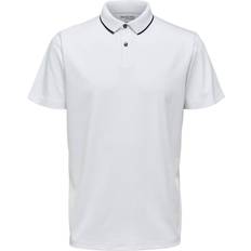 Selected Herr - Vita Kläder Selected Short Sleeved Coolmax Polo Shirt - Bright White