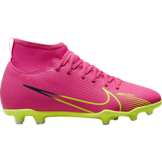 Nike Läderimitation Fotbollsskor Nike Jr. Mercurial Superfly 9 Club MG - Pink Blast/Gridiron/Volt