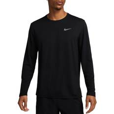 Nike Träningsplagg T-shirts & Linnen Nike Men's Miler Dri-FIT UV Long-Sleeve Running Top - Black