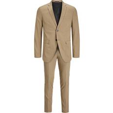 42 - Herr Kostymer Jack & Jones Franco Slim Fit Suit - Beige/Petrified Oak