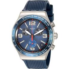 Swatch Kronografer Armbandsur Swatch Irony Blue Grid (YVS454)