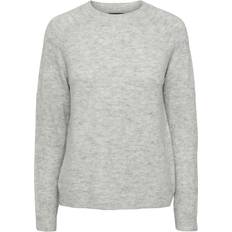 Pieces Juliana Knitted Pullover - Light Grey Melange