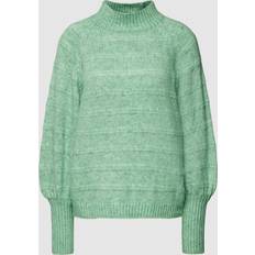 Only Onlcelina Life Ls High Pullover Knt Grovstickade tröjor Green Bee W. Melange