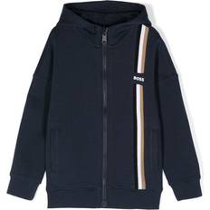 Hugo Boss Hoodies Barnkläder HUGO BOSS Kidswear hooded jacket kids Cotton/Polyester/Cotton/Spandex/Elastane Blue