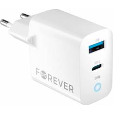 Forever TC-06-20AC PD QC Väggladdare 1x USB-C 1x USB 20W