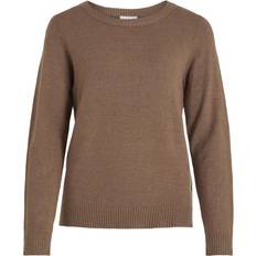 Vila Ril Round Neck Knitted Pullover - Walnut