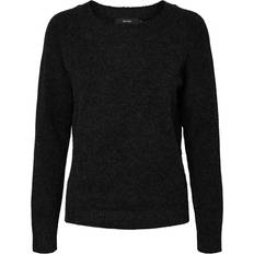 XS Tröjor Vero Moda Doffy O-Neck Long Sleeved Knitted Sweater - Black
