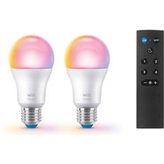 WiZ LED-lampor WiZ Glödlampor Smart Color 8,5W 806lm 22006500K RGB 2pack E27 & Remote