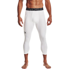 Herr - Vita Tights Under Armour Men's HeatGear 3/4 Leggings - White/Black