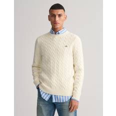 54 - Dam Tröjor Gant Cotton Cable C-Neck White