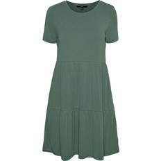 Vero Moda Filli Calia Short Sleeved Mini Dress - Green/Laurel Wreath