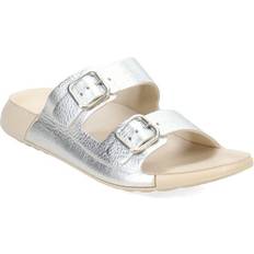 ecco Women's Cozmo Two Band Buckle Sandal Leather Pure Silver