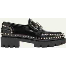 Christian Louboutin Dam Loafers Christian Louboutin Womens Black Spikes Studded Leather Loafers Eur Women