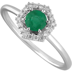 Gemondo Halo Ring 0.38 ct - White Gold/Green/Diamonds
