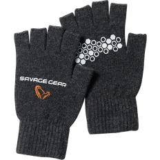 Savage Gear Fiskehandskar Savage Gear Knitted Half Finger Glove Dark Grey Melange