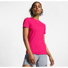 Nike Dam - Elastan/Lycra/Spandex - Rosa T-shirts Nike Pro Top SS All Over Mesh Pink/White
