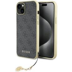 Apple iPhone 15 - Gråa - Plaster Mobilskal Guess 4G Charms Collection Case for iPhone 15