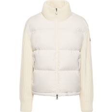 Moncler Polyester Ytterkläder Moncler Wool-trimmed down jacket white